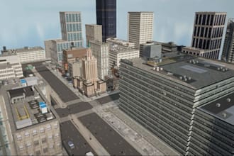 build roblox city map environment with 3d assets and lighting in roblox studio
