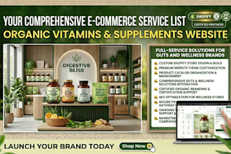 do gut health store organic vitamins shopify store prebiotic supplements website