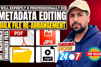 edit metadata for image, video, audio, bulk file re arrangement, digital files
