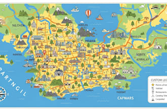 design custom maps, location maps, and map illustrations