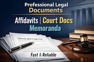 draft affidavit court documents and legal memorandum