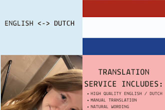 translate english to dutch or dutch to english within 24 hours