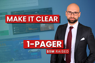 design an executive summary, one pager, or investment teaser