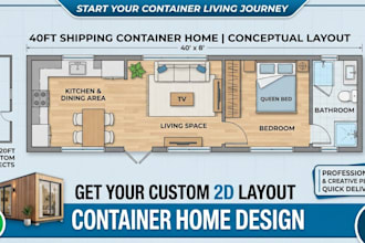 design a container house 2d floor plans