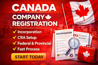 register your canada company, incorporation, business and cra setup