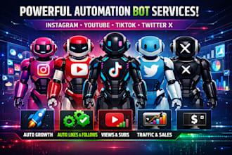 create instagram bot, social media bot, youtube bot, tiktok bot, twitter x bot