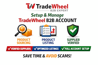 setup tradewheel b2b account products sourcing product listing supplier verify