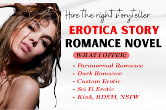 write custom erotic fiction kinky paranormal romance nsfw dark scifi erotic bdsm