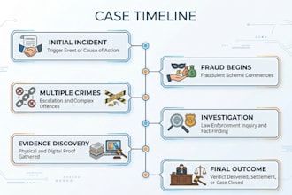 create ligitation timeline infographic legal case report evidence flow law firm