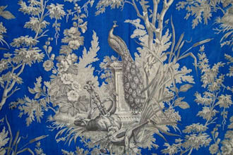 draw elegant toile de jouy fabric with vintage french scenes
