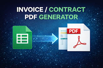create a google sheets invoice or contract PDF generator