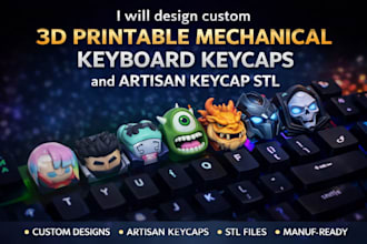 design custom 3d printable mechanical keyboard keycaps and artisan keycap stl