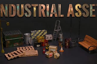create low poly elements of the environment for game