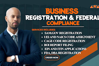 register sam gov, file boi fincen report, fda registration, federal compliance