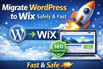 migrate convert and clone wordpress website to wix website