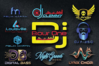 design professional music ,dj and typographic logo for your brand