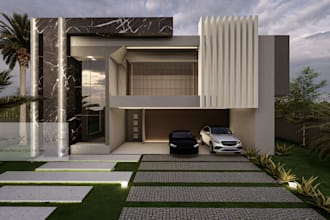 design 3d apartment exterior and interior duplex design, 3d villa with rendering