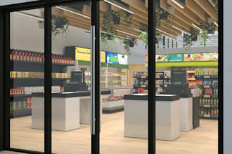 craft 3d mall layout,commercial retail store, checkout counter design,8k render