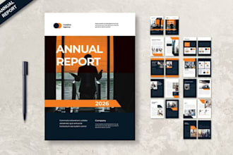 create modern company profile, annual report and business report design