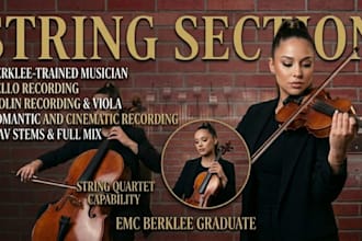 do live string section recording violin viola cello for romantic classical music