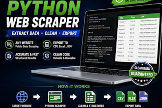build a custom python web scraper and export data to CSV or excel