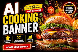 design ai cooking banner for food blog, restaurant and social media