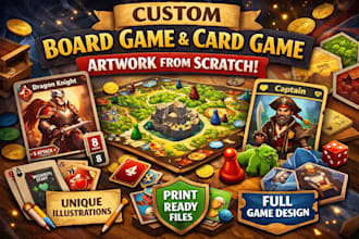 design custom board game card game artwork from scratch