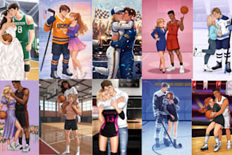 do romance book cover art illustration sport romance, mafia romance illustration