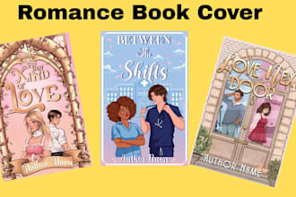 romance book cover illustration, ebook cover design, kdp cover, book cover art
