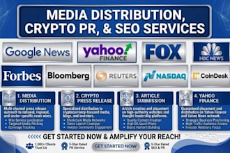 do media distribution, crypto press release,article submission and yahoo finance