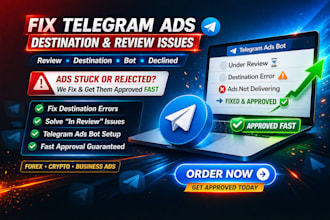 telegram ads, fix ads destination, fix telegram ads in review, telegram ads bot