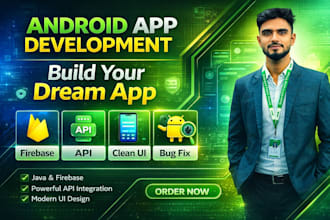 develop android app using android studio java firebase