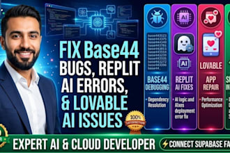fix base44 bugs, replit ai errors, lovable ai app issues and connect supabase