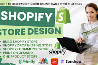 design or redesign shopify print on demand store printify, printful, shineon pod