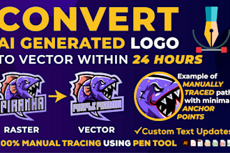 convert ai generated logo to vector ai eps svg in 24 hours