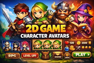 create 2d game character avatars for ui rpg mobile and indie games