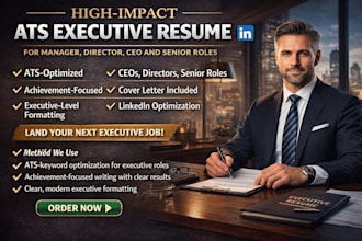 write rewrite a bespoke tailormade executive resume, ats resume cover letter