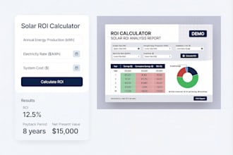 create a custom solar ROI savings calculator