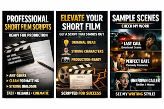 write a professional short film script in any genre