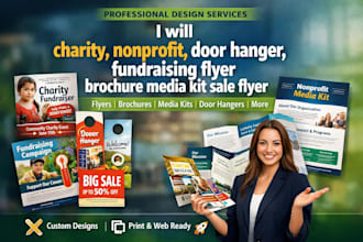 charity, nonprofit, door hanger, fundraising flyer brochure media kit sale flyer