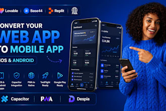convert lovable base44 app to ios andriod mobile app using capacitor pwa despia