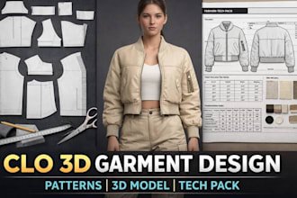 create clo 3d garment design with sewing patterns and fashion clothing tech pack