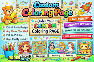 create coloring book pages for kids and adults on KDP