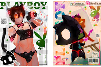 create a custom playboy magazine cover with your character