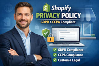 write gdpr and ccpa compliant shopify privacy policy and legal pages