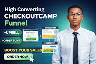 build high converting checkoutcamp funnel with upsell and order bump