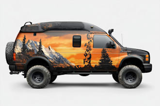 wrap the car wrapping with itasha decal vector design