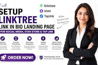 setup linktree link in bio landing page for social media stan store and tap link