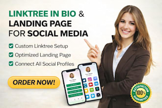 setup linktree link in bio landing page for social media