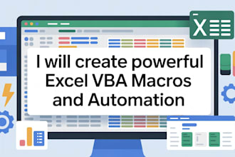 create excel vba macros, automate tasks, and build custom excel vba solutions